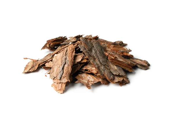 Heap of Pine Tree Bark Chip Isolated Stock Image