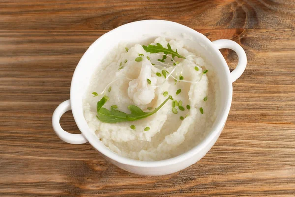 Homemade Cauliflower Puree or Colcannon with Mashed Cabbage — стокове фото