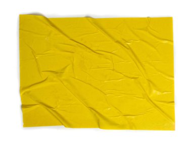 Creases Yüzey Grunge Efektli Sarı Yapıştırılmış Kağıt Dokusu