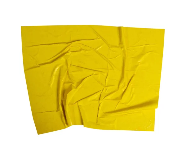 Sárga ragasztott papír textúra Creases Surface Grunge Effect — Stock Fotó
