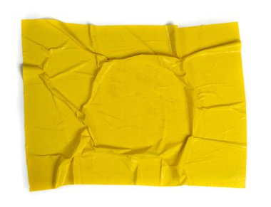 Creases Yüzey Grunge Efektli Sarı Yapıştırılmış Kağıt Dokusu