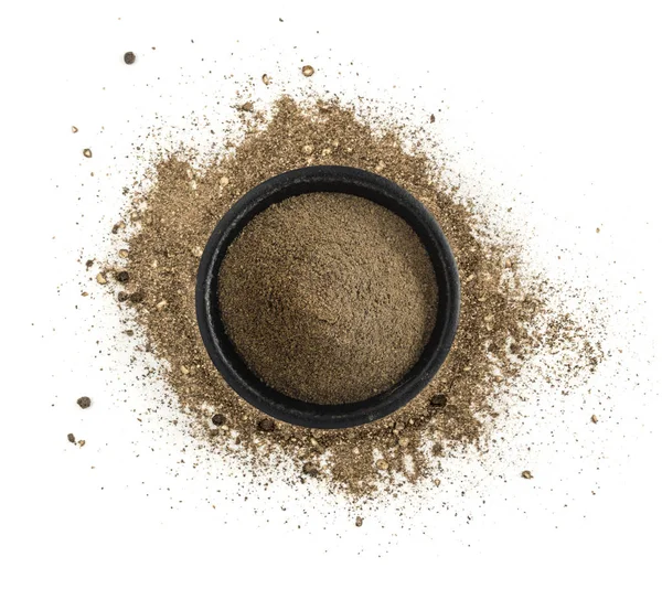 Ground Black Pepper Isolated — Stock Photo, Image