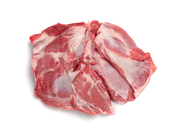 Свежий стейк из говядины на белом фоне — стоковое фото