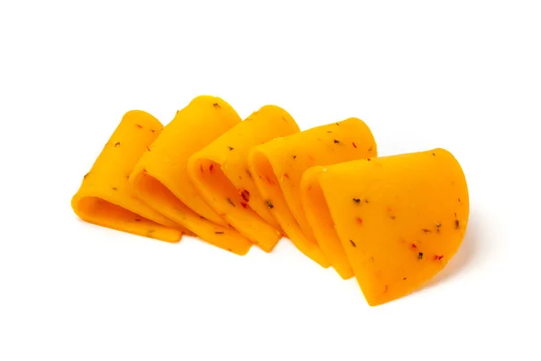 Orange Hot Cheese with Chili Pepper and Paprika — Stock Photo, Image