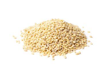 Heap of Pearl Barley Isolated on White Background Close Up clipart