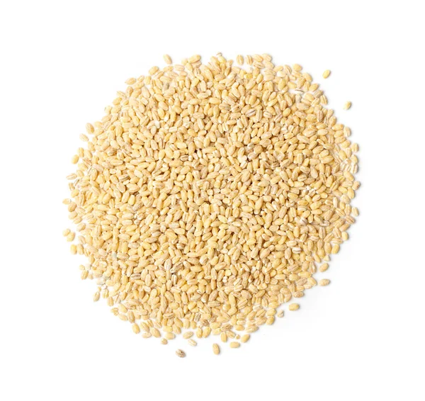 Heap of Pearl Barley Isolated on White Background Close Up — Stock Photo, Image