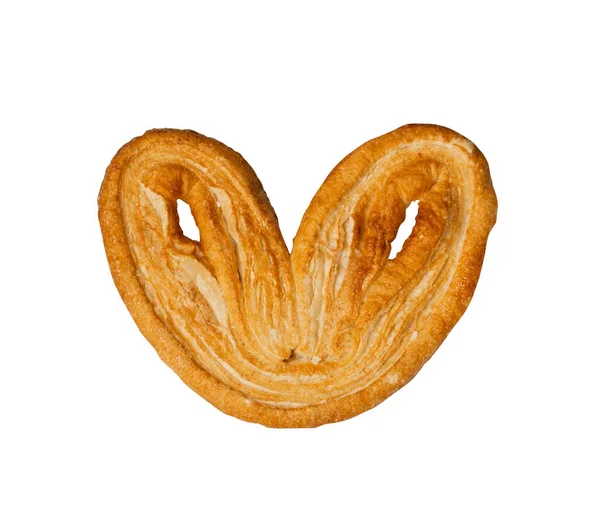 Pâtisserie Palmiers Tressés Doux Coeur Palmier Oreille Éléphant Isolé Sur — Photo