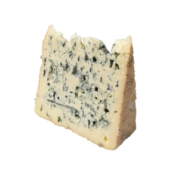 Dreieck Schimmelige Käsestück Isoliert Mit Clipping Pfad Keil Aus Gorgonzola — Stockfoto