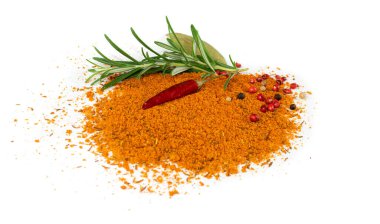 Jiroskoplu kebap baharatları yalıtılmış. Karışık pita kebap kırmızı baharat tozu, baharatlı tuz, topraklanmış kekik, paprika, kimyon, biber, tuz, safran, kişniş ve fesleğen.