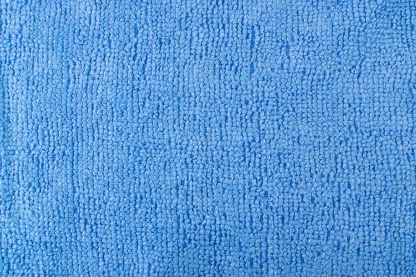 Blue Microfiber Cleaning Cloth Texture Background Top View Closeup — Stock Photo, Image