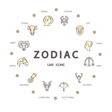 İzole zodyak işaretleri 