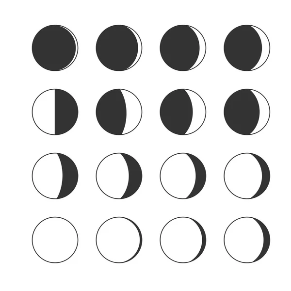 Moon phases icons — Stock Vector