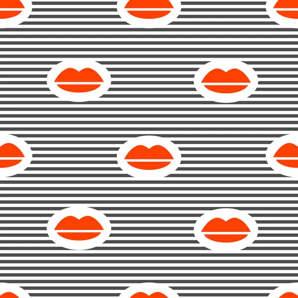 Fashion pattern with lips — ストックベクタ
