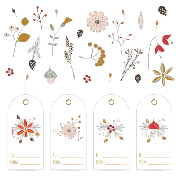 Christmas gift tags — Stock Vector