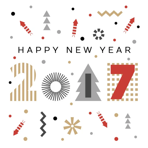 Tarjeta de felicitación de Año Nuevo — Vector de stock