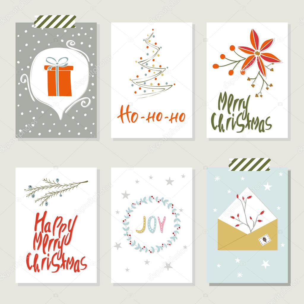 Christmas card templates — Stock Vector © OlhaYerofieieva 128790816