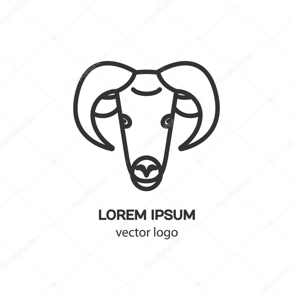 Aries zodiac logo, vector illustration