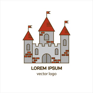 Medieval castle logo clipart