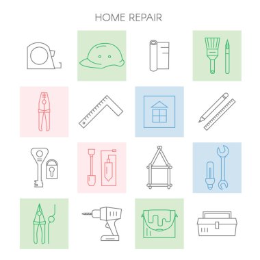 ev onarım Icons set