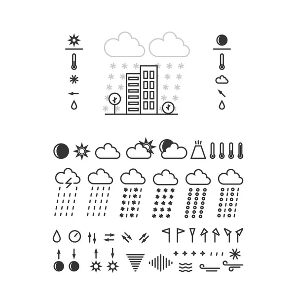 Weersymbolen ingesteld — Stockvector