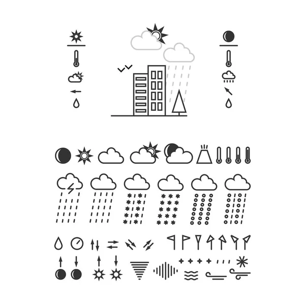 Set icone meteo — Vettoriale Stock