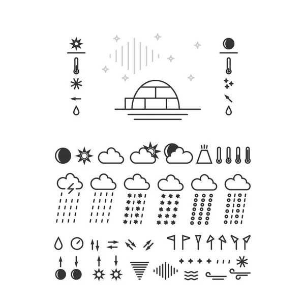 Set icone meteo — Vettoriale Stock