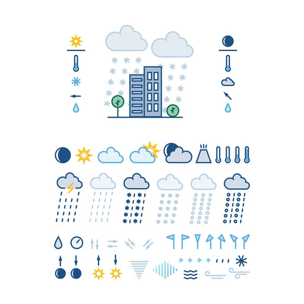 Set icone meteo — Vettoriale Stock