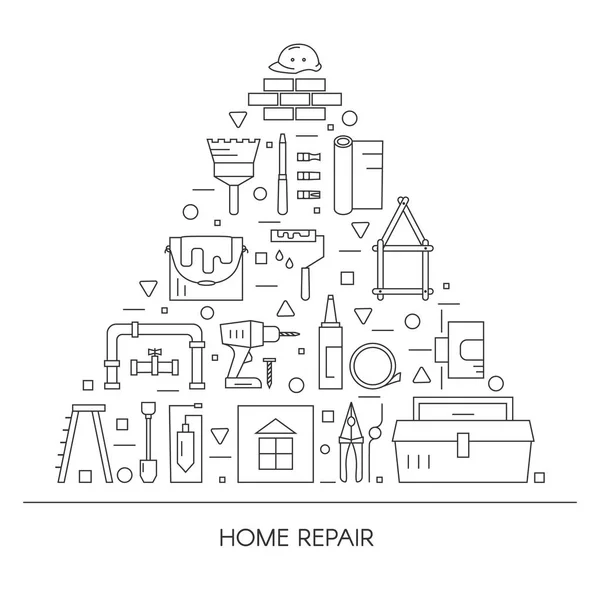 Home reparar ícones banner —  Vetores de Stock