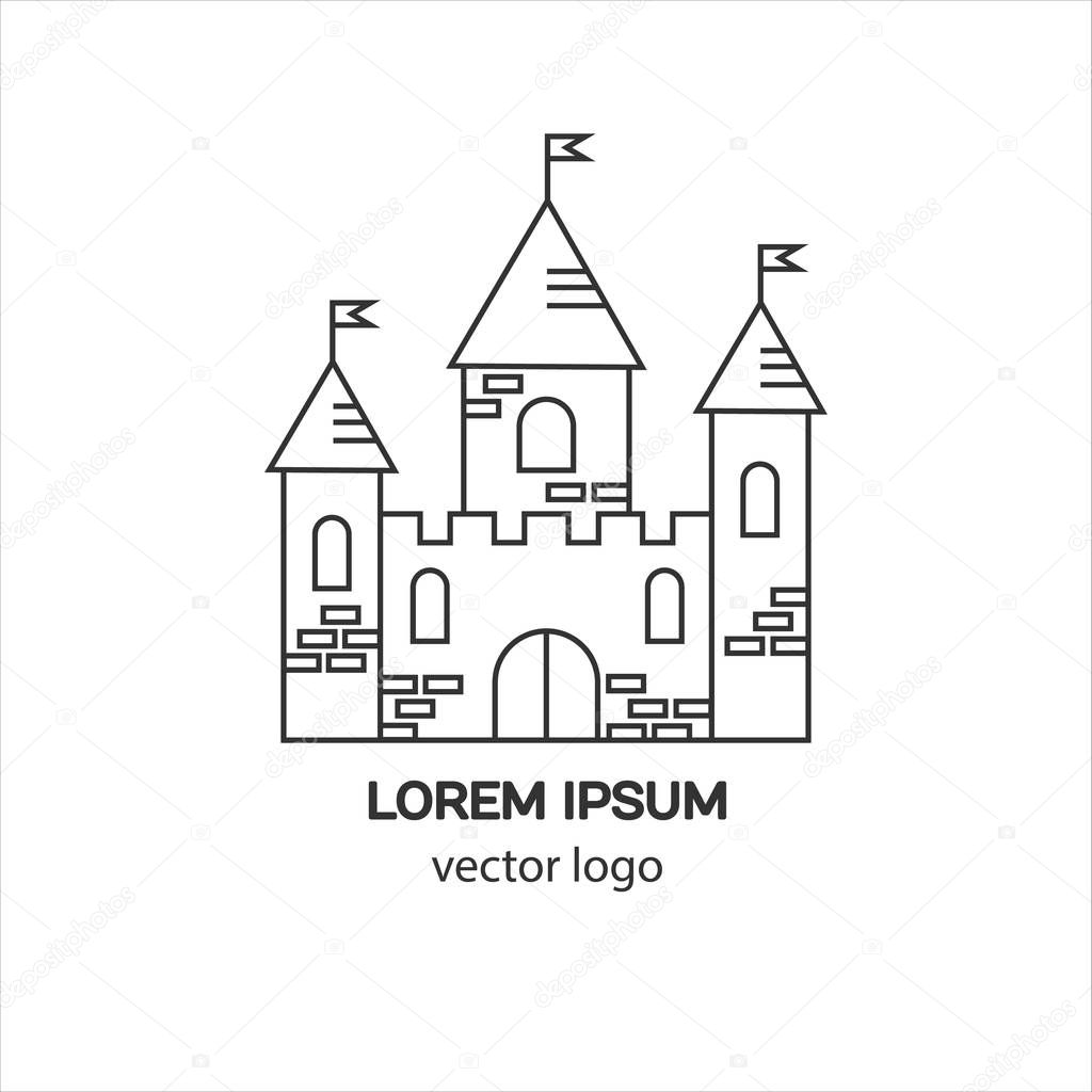 Castle, fortress, medieval castle vector logo. Tower architecture icon. Logo for your business.
