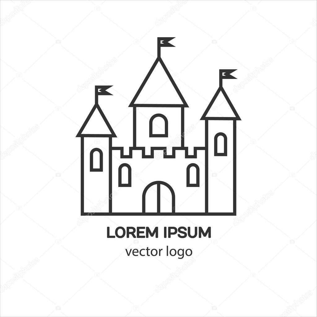 Castle, fortress, medieval castle vector logo. Tower architecture icon. Logo for your business.