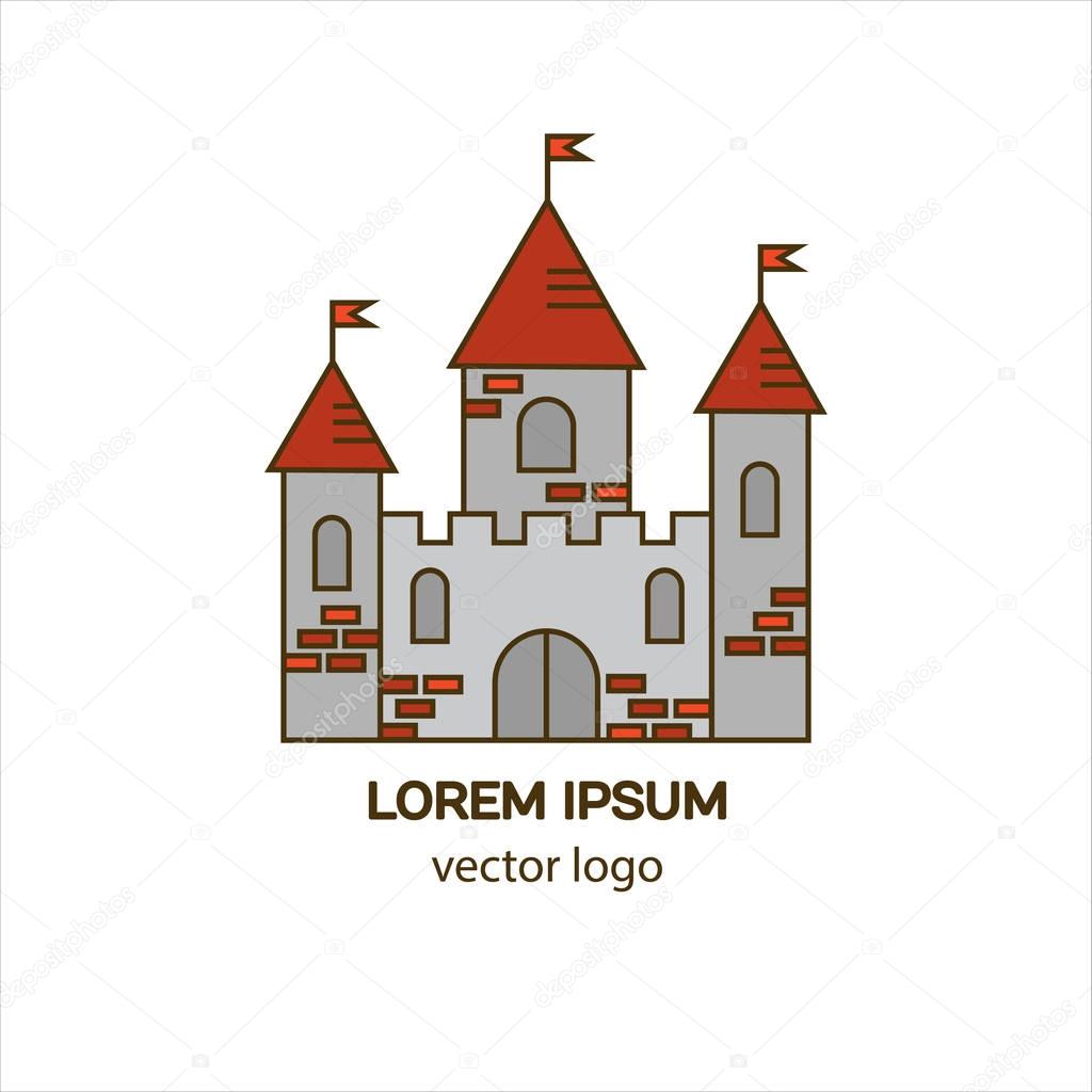 Castle, fortress, medieval castle vector logo. Tower architecture icon. Logo for your business.