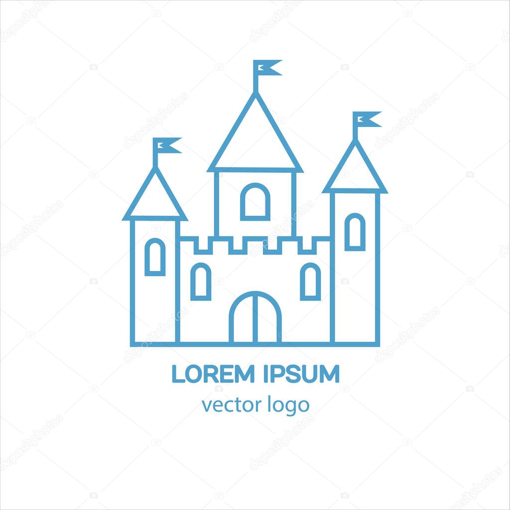 Castle, fortress, medieval castle vector logo. Tower architecture icon. Logo for your business.