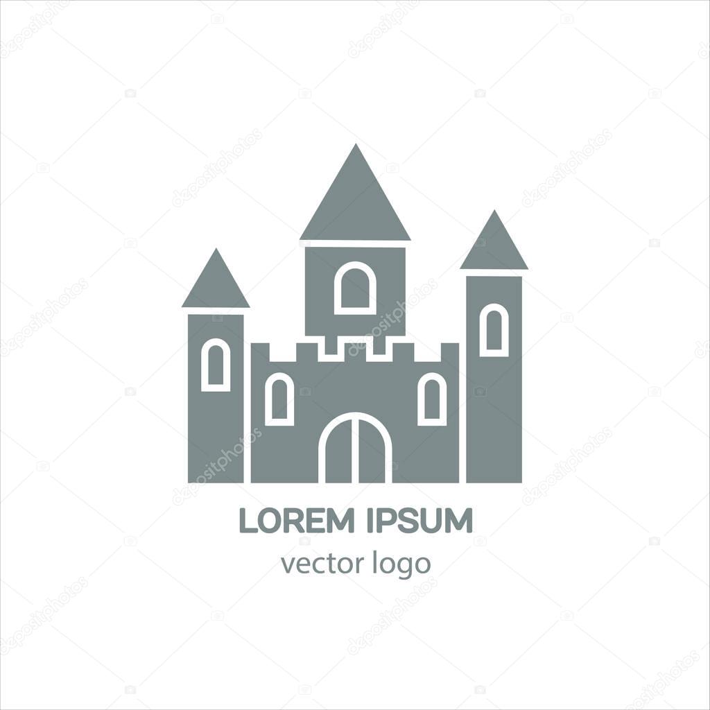 Castle, fortress, medieval castle vector logo. Tower architecture icon. Logo for your business.
