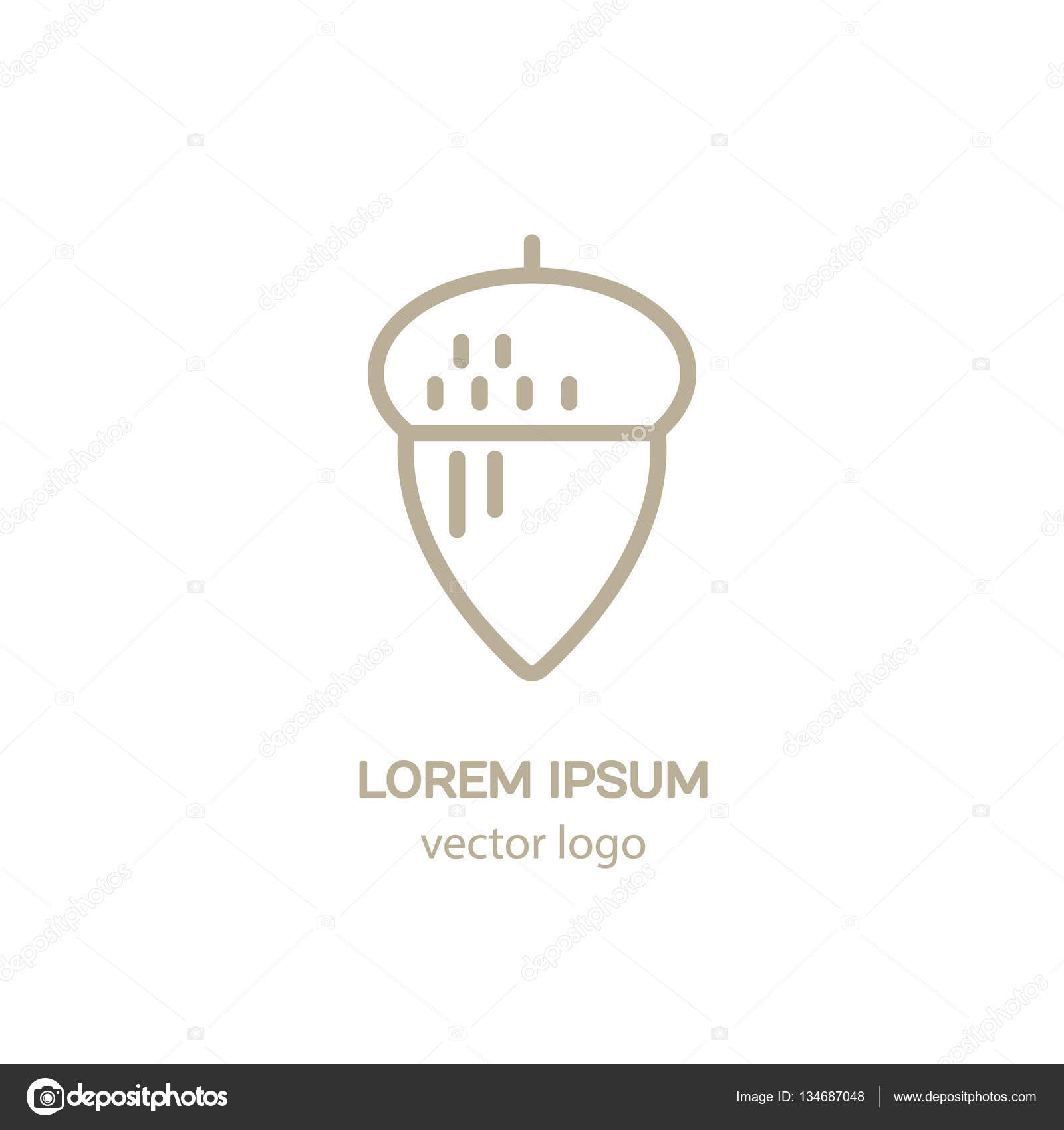 Line style logotype with acorn Stock Vector Image by ©OlhaYerofieieva  #134687048