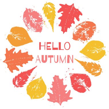 sonbahar yapraklı yuvarlak çerçeve