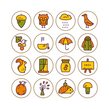 Kutsal kişilerin resmi ile sonbahar ve sonbahar sembolleri