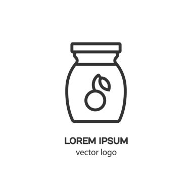 Çizgi stili logo bir kavanoz reçel