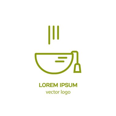 Çizgi stili logo bir fincan çay ile