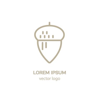 Çizgi stili logo meşe palamudu ile