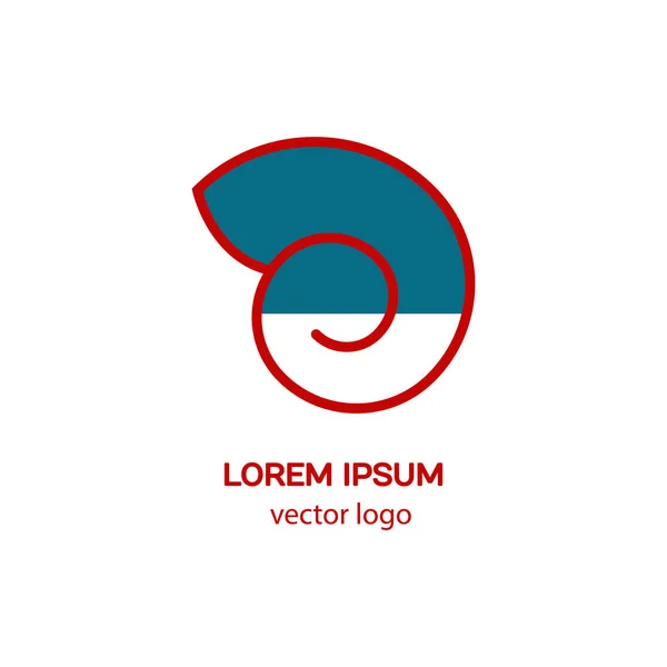 Logotipo estilo línea con concha — Vector de stock