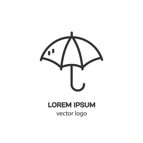 Line style logotype with umbrella — Stock Vector