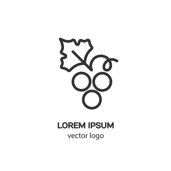 Çizgi stili logo üzüm ile