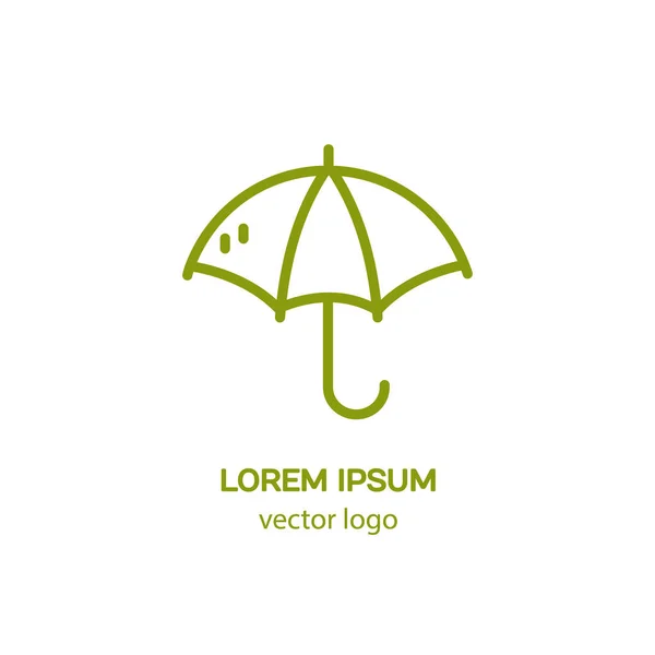 Schriftzug im Linienstil mit Regenschirm — Stockvektor