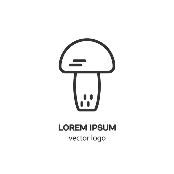 Gaya line logotype dengan jamur - Stok Vektor