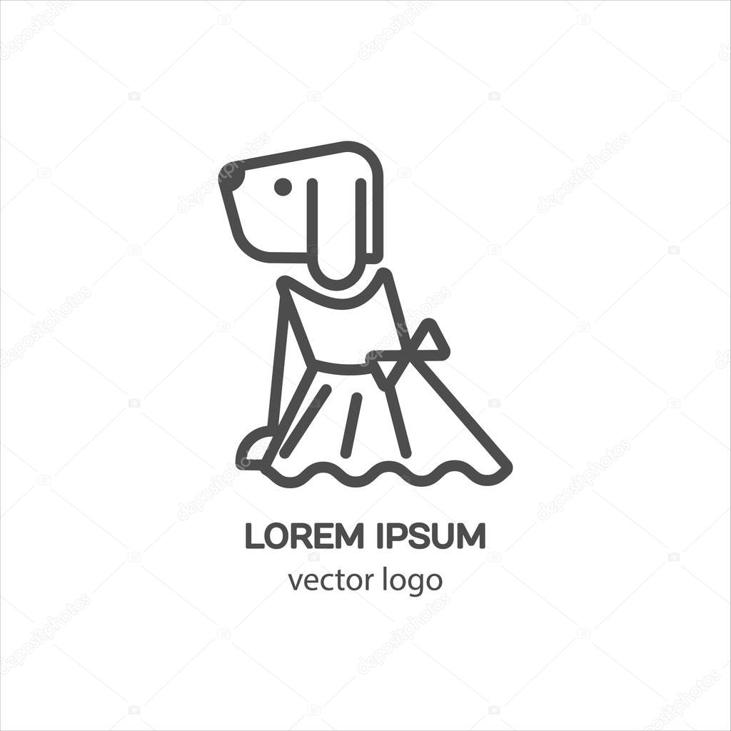 Clothing store for animals for template logo. Clothing for dogs. Set of pet shop logo, labels and badges.