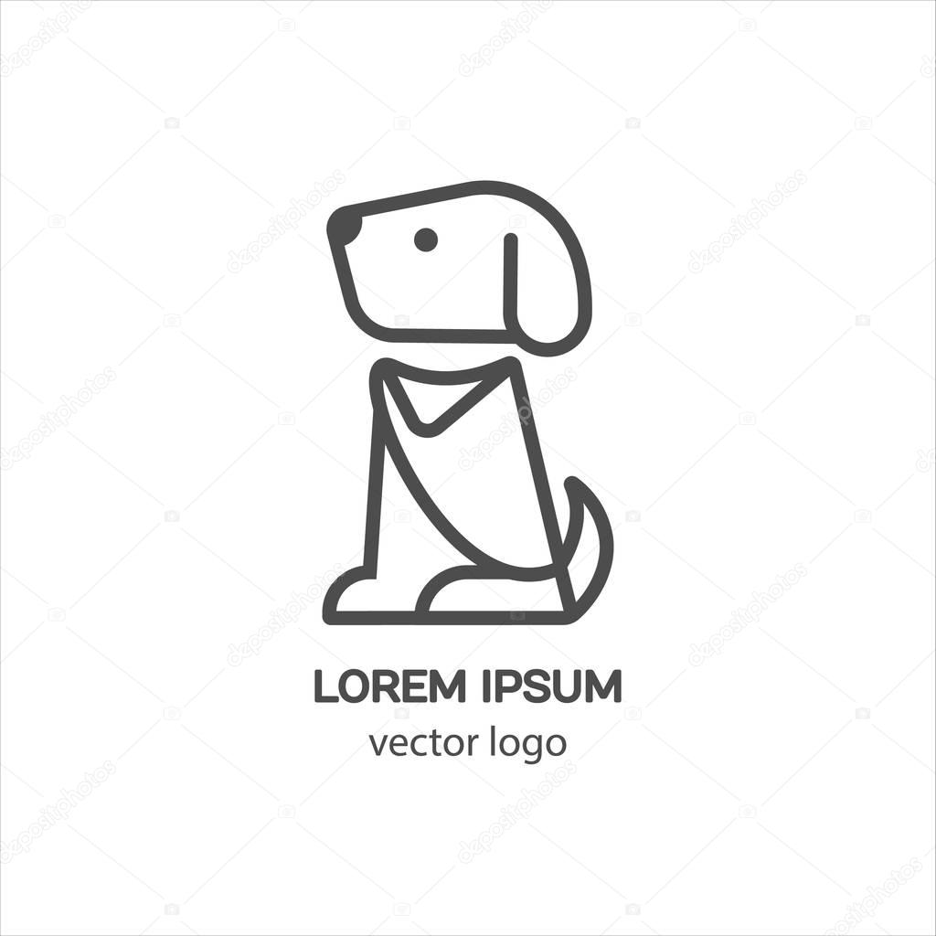 Clothing store for animals for template logo. Clothing for dogs