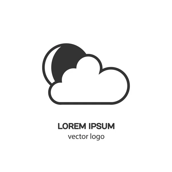 Maan en cloud weerpictogram — Stockvector