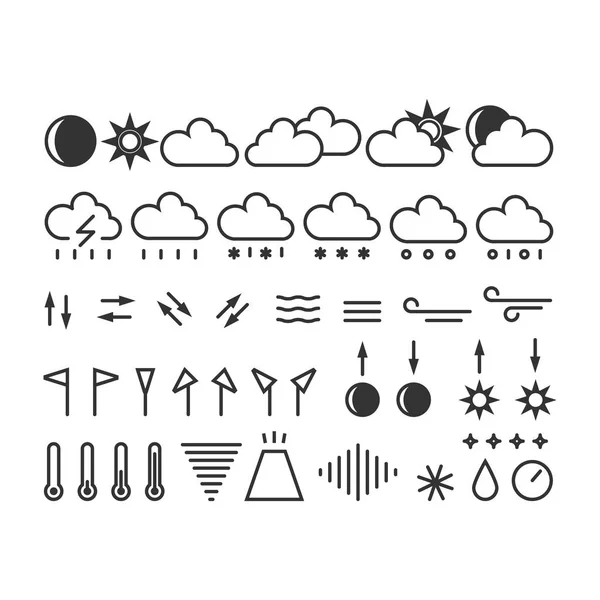 Set di icone meteo — Vettoriale Stock