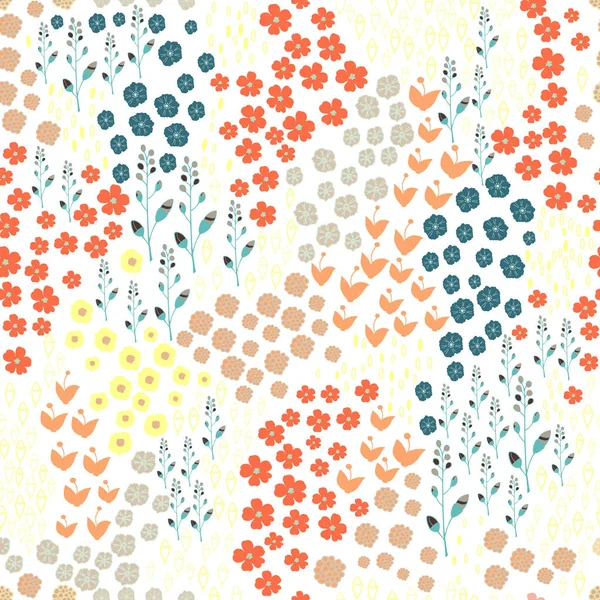 Bloemmotief in doodle stijl — Stockvector