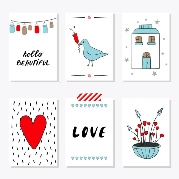 Tarjetas de felicitación del Día de San Valentín — Vector de stock